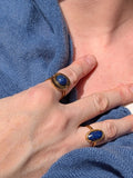 Bague Alberine - Dorée Ajustable en Lapis Lazuli
