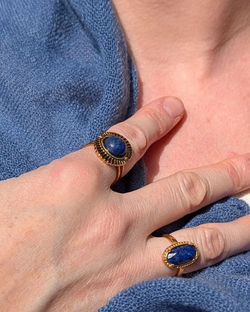 Bague Ajustable Alberine - Lapis Lazuli