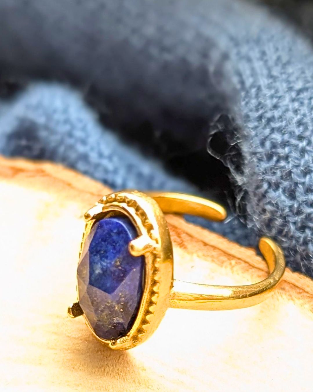 Bague Ajustable Alberine - Lapis Lazuli