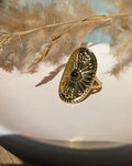 Bague Althéa Dorée — Pierre Naturelle & Acier Inoxydable