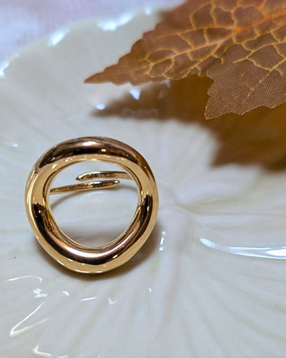 Bague Balloon  Ajustable Dorée en Acier Inoxydable