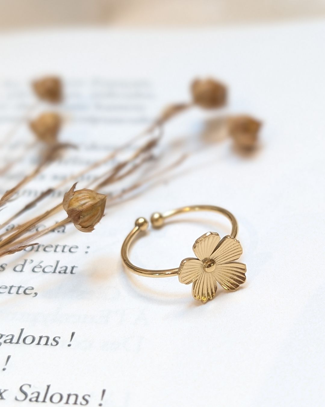 Bague Rosalie — Bague ajustable en acier inoxydable