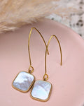 Boucles d'Oreilles Adele Nacre & Acier Inoxydable
