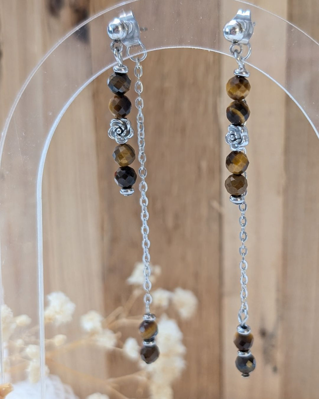 Boucles d'Oreilles Augustine - Pierre Naturelle & Acier Inoxydable