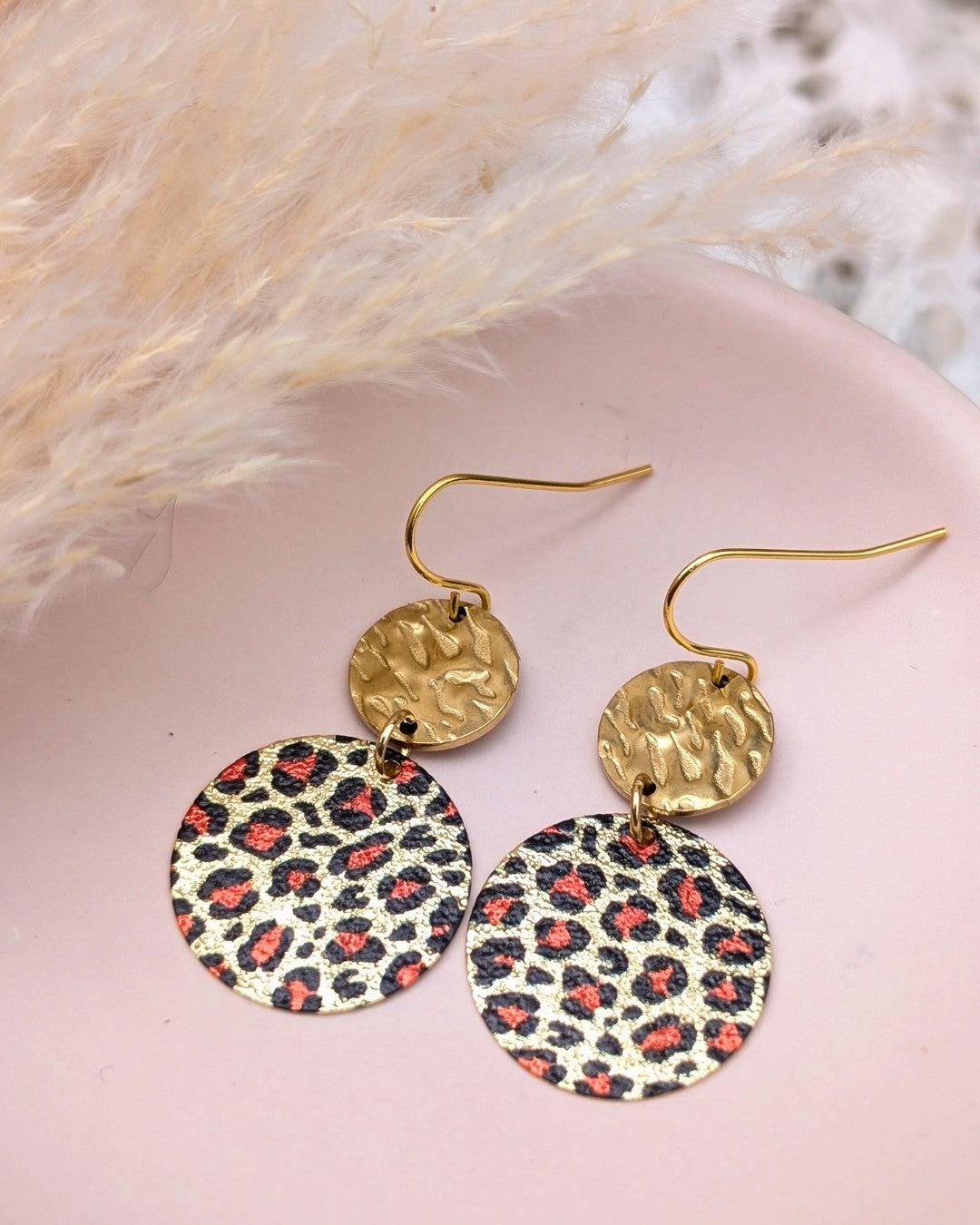 Boucles d'oreilles Léo —  Léopard & acier inoxydable
