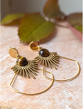 Boucles d'oreilles Manoela en Acier Inoxydable et Pierres Naturelles