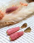 Boucles d'Oreilles Meï — Pendants Goutte en Pierres Naturelles et Acier Inoxydable