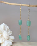 Boucles d'Oreilles Lénaëlle - Acier Inoxydable Doré & Pierres Naturelles