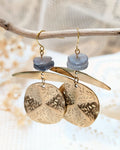 Boucles d'Oreilles Zuri  - Pendant en Acier Inoxydable & Labradorite