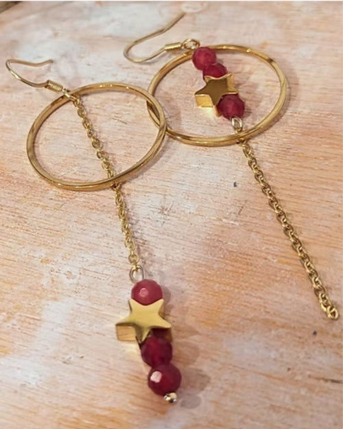 Boucles d'oreilles "Les Grigris" — Créations assymétriques pendantes