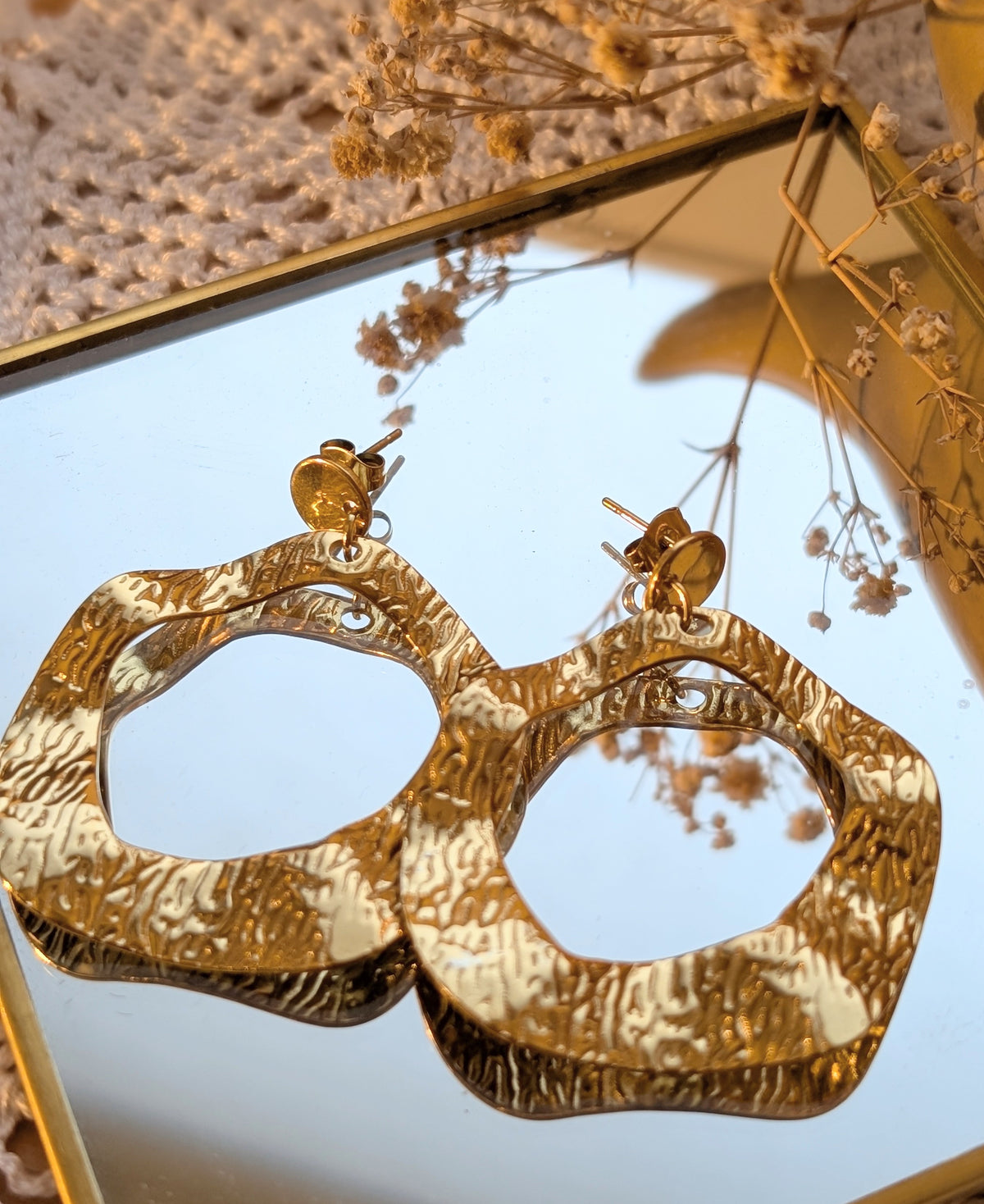 Boucles d'oreilles pendantes Roxane — Acier inoxydable