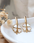 Boucles d'Oreilles Maeve — Trèfle Nacre & Acier Inoxydable