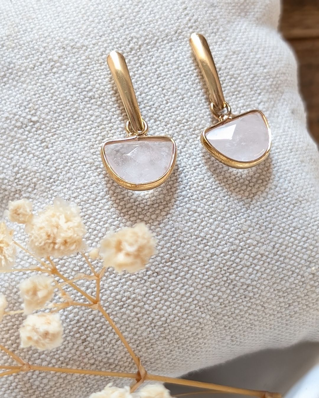 Boucles d'oreilles Coline — Pierre Naturelle & Acier Inoxydable