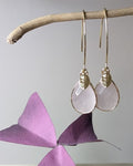 Boucles d'Oreilles Kate - Pendants en Acier Inoxydable Doré & Pierres Naturelles