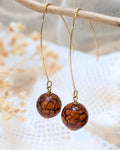 Boucles d'Oreilles Nuria - Pendant en Acier Inoxydable & Agate Veinée
