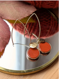 Boucles d'oreilles Léonille — Pierres naturelles & Pendant Acier inoxydable