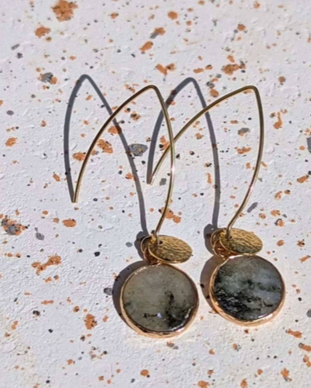 Boucles d'oreilles Léonille — Pierres naturelles & Pendant Acier inoxydable