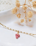 Bracelet Bertille — Chaîne Fine à Maillons et Grappe de Pierres Naturelles en Acier Inoxydable Doré