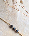 Bracelet Fin Auriane - Acier Inoxydable Doré & Pierres Naturelles Cubiques