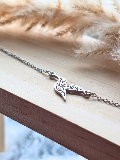 Bracelet Joanna — Motif colibri ajouré en acier inoxydable