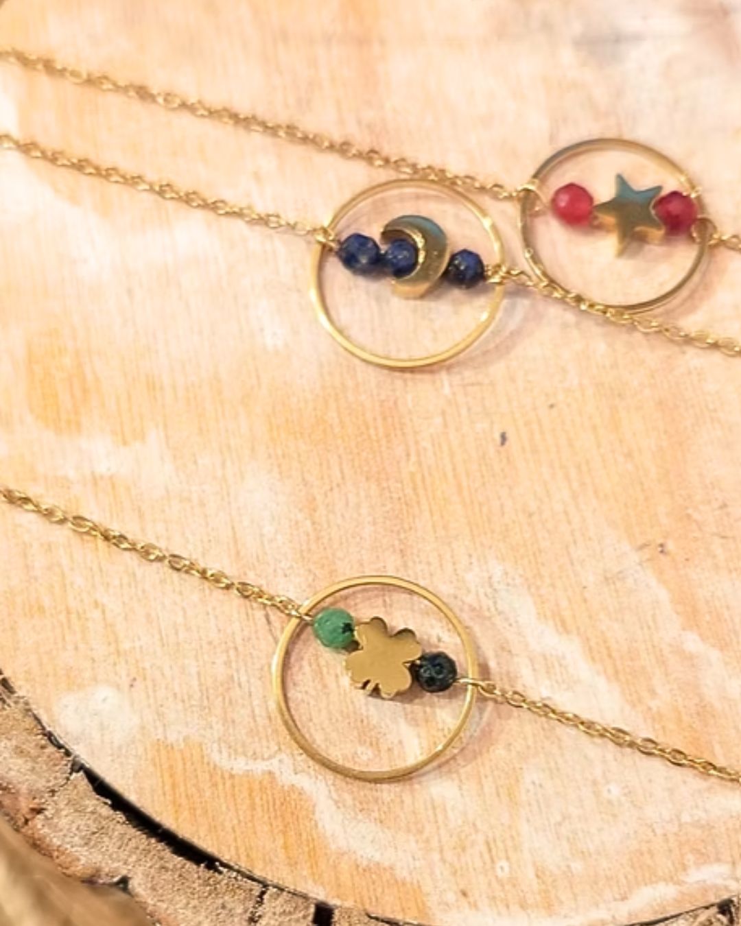 Bracelet Les Grigris — Anneau Acier inoxydable doré