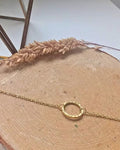 Bracelet Miranda — Anneau martelé en acier inoxydable