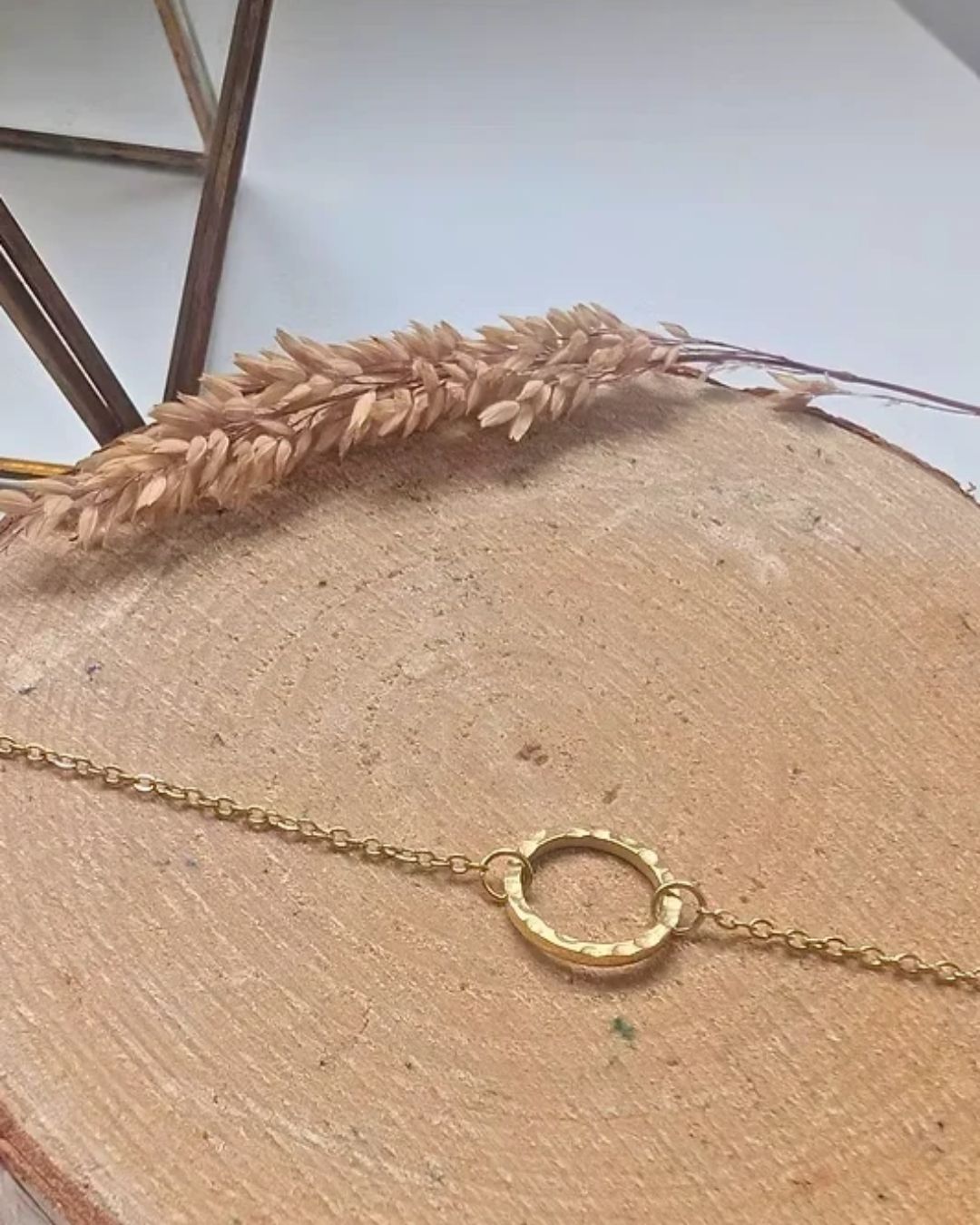 Bracelet Miranda — Anneau martelé en acier inoxydable