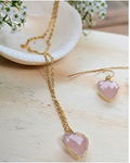Collier Ina - Acier Inoxydable Doré & Pendentif Cœur Pierres Naturelles