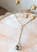 Collier cravate Beatriz - Chaine en acier inoxydable et pierre naturelle