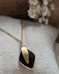 Collier Farah — Chaîne Acier Inoxydable Doré & Pierres Naturelles