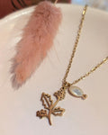 Collier Fleur de Naissance Décembre (Houx) — Acier Inoxydable