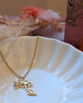 Collier Fleur de Naissance Février (Violette) — Acier Inoxydable