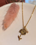 Collier Fleur de Naissance Novembre (Chrysanthème) — Acier Inoxydable
