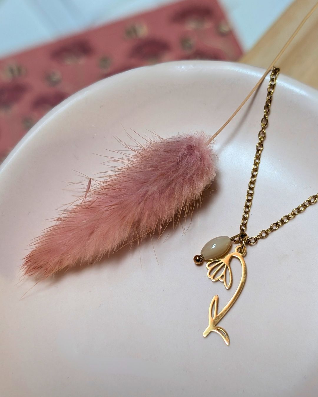 Collier Fleur de Naissance Janvier (Perce-Neige) — Acier Inoxydable