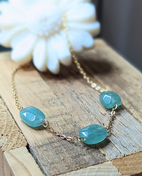 Collier Lenaëlle — Pierre Naturelle & Acier Inoxydable