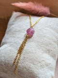 Collier Lison - Chaîne en acier inoxydable doré et tourmaline facettée