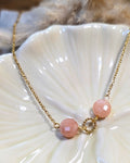 Collier Liselle - Chaîne en acier inoxydable doré et pierres naturelles
