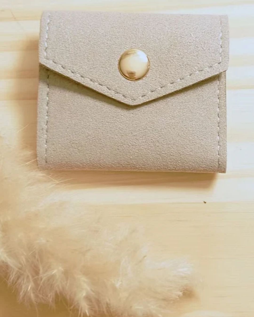 Mini pochette à bijoux de voyage en suédine