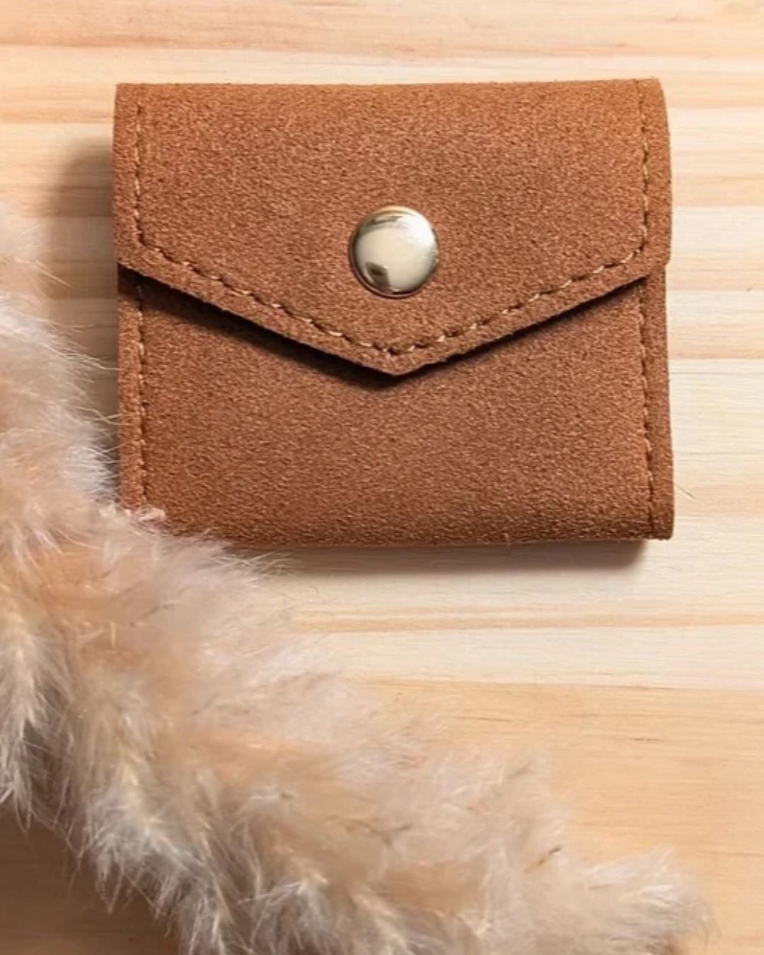 Mini pochette à bijoux de voyage en suédine