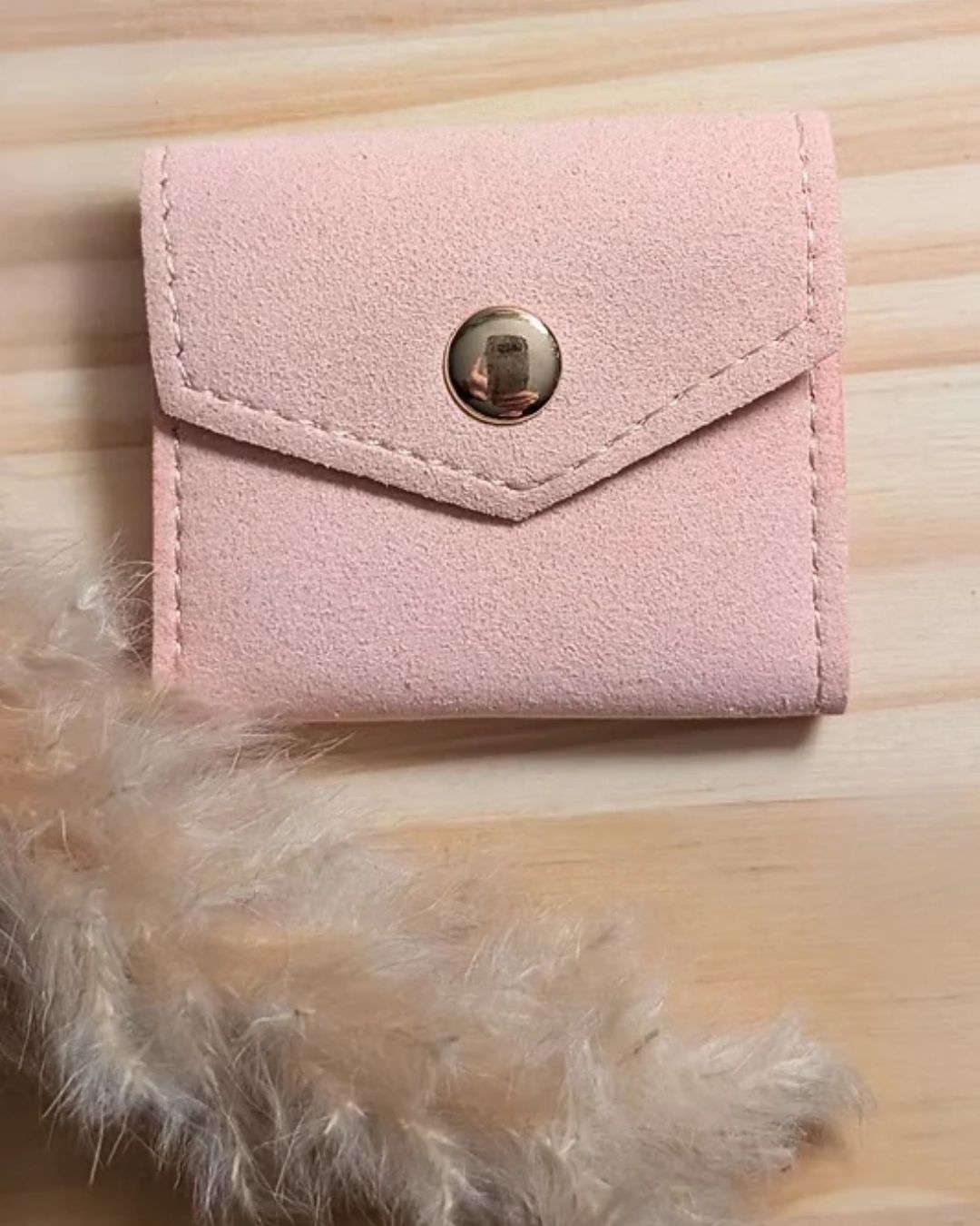 Mini pochette à bijoux de voyage en suédine
