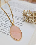 Sautoir Bonnie -  Acier Inoxydable Doré & Pendentif Pierre Naturelle